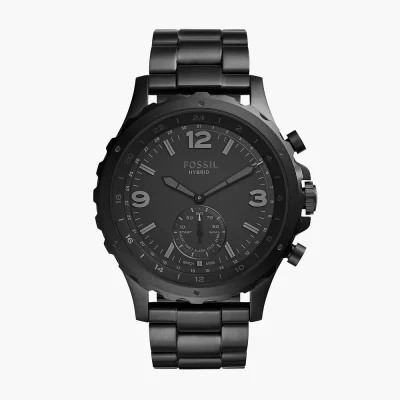 Fossil Hybrid Smartwatch Nate Black Stainless Steel FTW1115